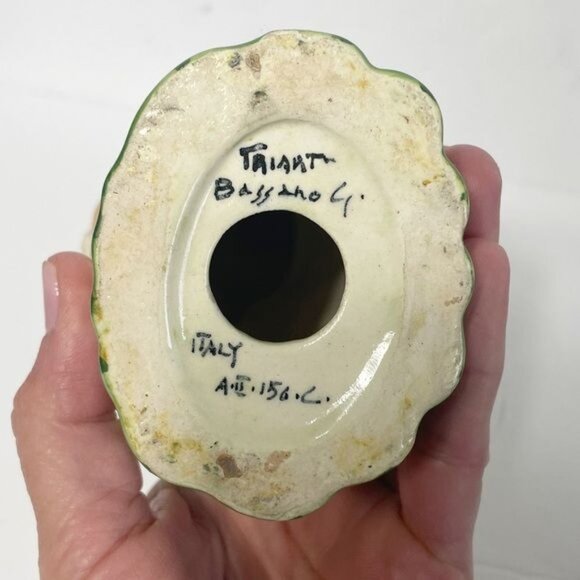 Vintage Triart Bassano Italian Art Deco Ceramic Peasant Woman Chicken 9" Tall - Picture 11 of 11